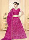 Pink Colour Aaradhna Fancy Wedding Wear Net With Worked Kidswear Lehenga Choli Collection 125